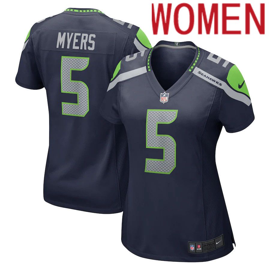 Women Seattle Seahawks #5 Jason Myers Nike College Navy Game NFL Jersey